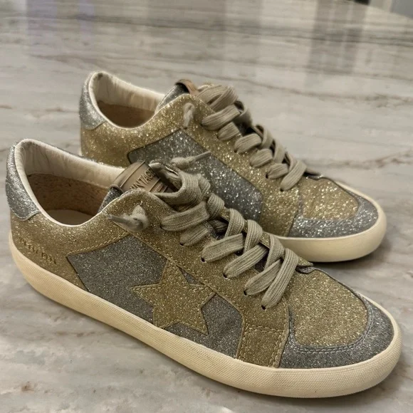 Vintage Havana Kara Matte Silver Gold Glitter Sneaker 9